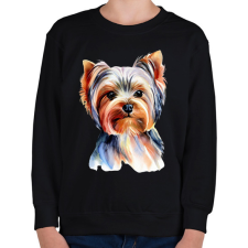 PRINTFASHION Yorkshire terrier kutya - Gyerek pulóver - Fekete gyerek pulóver, kardigán