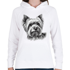PRINTFASHION Yorkshire terrier kutya  - Női kapucnis pulóver - Fehér