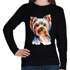 PRINTFASHION Yorkshire terrier kutya - Női pulóver - Fekete női pulóver, kardigán