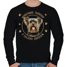 PRINTFASHION Yorkshire terrier - Legjobb barát - Férfi pulóver - Fekete
