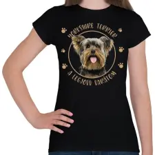 PRINTFASHION Yorkshire terrier - Legjobb barát - Női póló - Fekete női póló