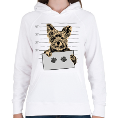 PRINTFASHION Yorkshire Terrier - Női kapucnis pulóver - Fehér