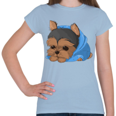 PRINTFASHION Yorkshire terrier - Női póló - Világoskék