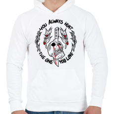 PRINTFASHION You always hurt The One you love - Férfi kapucnis pulóver - Fehér