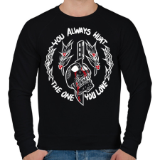 PRINTFASHION You always hurt, The One You love - Férfi pulóver - Fekete férfi pulóver, kardigán