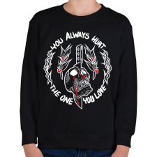 PRINTFASHION You always hurt, The One You love - Gyerek pulóver - Fekete gyerek pulóver, kardigán