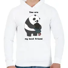PRINTFASHION You are my best friend - Férfi kapucnis pulóver - Fehér férfi pulóver, kardigán