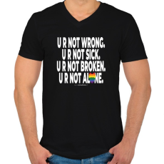 PRINTFASHION ... you are not alone. - humanista - LMBT / LMBTQIA (134) - Férfi V-nyakú póló - Fekete