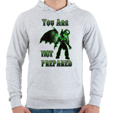 PRINTFASHION You Are Not Prepared - Férfi kapucnis pulóver - Sport szürke