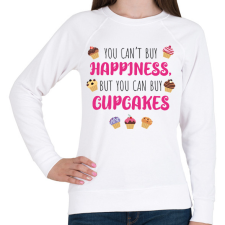PRINTFASHION You can't by happiness - Női pulóver - Fehér női pulóver, kardigán