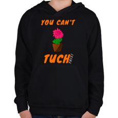 PRINTFASHION you can tuch this - Gyerek kapucnis pulóver - Fekete