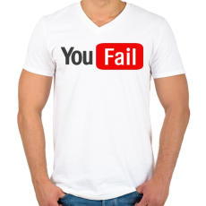 PRINTFASHION you fail - Férfi V-nyakú póló - Fehér