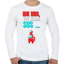 PRINTFASHION You kinda Sus! - Among Us - Férfi hosszú ujjú póló - Fehér férfi póló