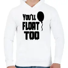 PRINTFASHION You'll float too! - Férfi kapucnis pulóver - Fehér férfi pulóver, kardigán