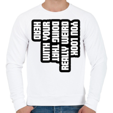 PRINTFASHION You look really weird - Férfi pulóver - Fehér férfi pulóver, kardigán