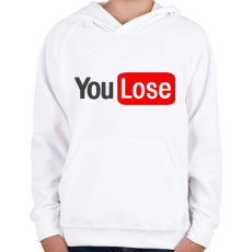 PRINTFASHION you lose - Gyerek kapucnis pulóver - Fehér