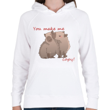 PRINTFASHION you make me capy - Női kapucnis pulóver - Fehér női pulóver, kardigán