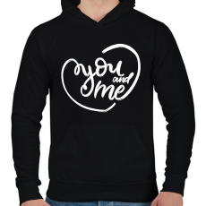 PRINTFASHION You & me - Férfi kapucnis pulóver - Fekete