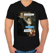 PRINTFASHION You need a hobby - Reneszánsz festmény - Férfi V-nyakú póló - Fekete férfi póló