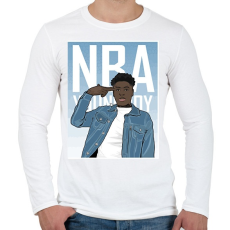 PRINTFASHION Youngboy NBA - Férfi hosszú ujjú póló - Fehér