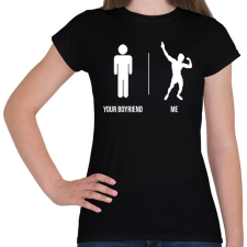 PRINTFASHION Your Boyfriend - Me - Zyzz Gym - Női póló - Fekete női póló