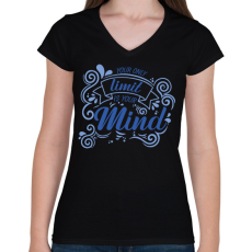 PRINTFASHION Your mind - Női V-nyakú póló - Fekete