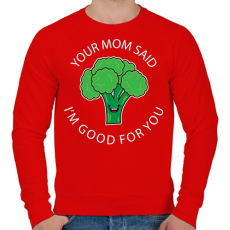 PRINTFASHION Your mom said - Férfi pulóver - Piros