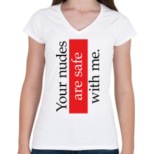 PRINTFASHION Your nudes - Telefontok - Női V-nyakú póló - Fehér női póló