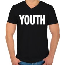 PRINTFASHION YOUTH - Férfi V-nyakú póló - Fekete férfi póló