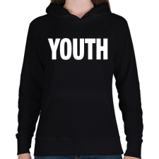 PRINTFASHION YOUTH - Női kapucnis pulóver - Fekete női pulóver, kardigán