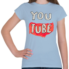 PRINTFASHION YouTube - Női póló - Világoskék