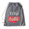 PRINTFASHION YouTube - Sportzsák, Tornazsák - Grafitszürke
