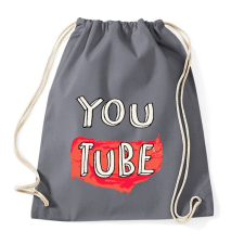PRINTFASHION YouTube - Sportzsák, Tornazsák - Grafitszürke tornazsák
