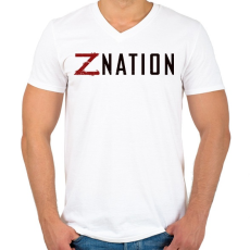 PRINTFASHION Z Nation - Férfi V-nyakú póló - Fehér