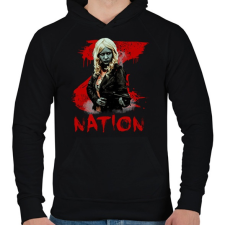 PRINTFASHION z nation-lucy - Férfi kapucnis pulóver - Fekete férfi pulóver, kardigán