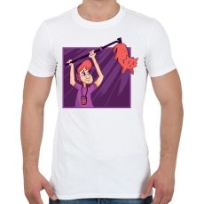 PRINTFASHION Zajfogó macska - Férfi póló - Fehér