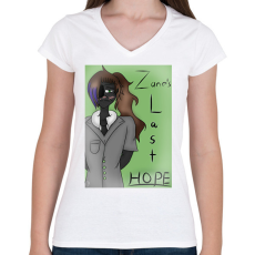 PRINTFASHION Zane's Last Hope - Női V-nyakú póló - Fehér