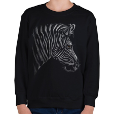 PRINTFASHION Zebra portré - Gyerek pulóver - Fekete gyerek pulóver, kardigán
