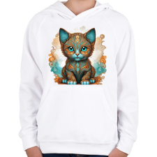 PRINTFASHION Zencica - Gyerek kapucnis pulóver - Fehér gyerek pulóver, kardigán