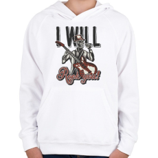 PRINTFASHION Zene 01 - I will Rock you! - Gyerek kapucnis pulóver - Fehér