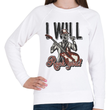 PRINTFASHION Zene 01 - I will Rock you! - Női pulóver - Fehér női pulóver, kardigán