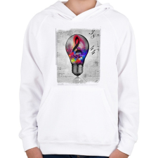 PRINTFASHION Zene a megoldás - Gyerek kapucnis pulóver - Fehér gyerek pulóver, kardigán