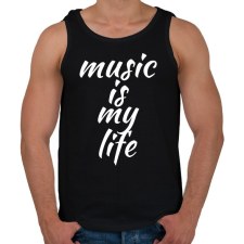 PRINTFASHION Zene az életem - Férfi atléta - Fekete atléta, trikó