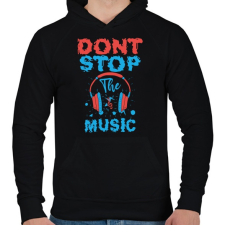 PRINTFASHION Zene - don't stop the music - Férfi kapucnis pulóver - Fekete férfi pulóver, kardigán