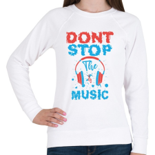 PRINTFASHION Zene - don't stop the music - Női pulóver - Fehér női pulóver, kardigán