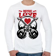PRINTFASHION Zene és szerelem - Férfi hosszú ujjú póló - Fehér férfi póló