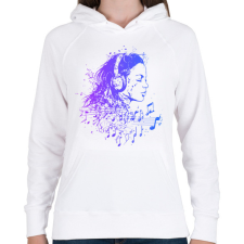 PRINTFASHION Zene hangulat - Női kapucnis pulóver - Fehér női pulóver, kardigán