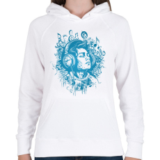 PRINTFASHION Zene hangulat - Női kapucnis pulóver - Fehér