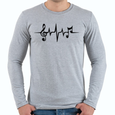 PRINTFASHION Zene pulzus - Férfi hosszú ujjú póló - Sport szürke férfi póló