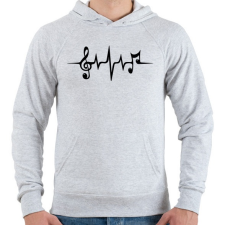 PRINTFASHION Zene pulzus - Férfi kapucnis pulóver - Sport szürke férfi pulóver, kardigán
